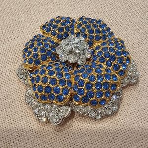 Jackie Kennedy JBK Large Pin Brooch Camrose & Kross Rhinestones Flower